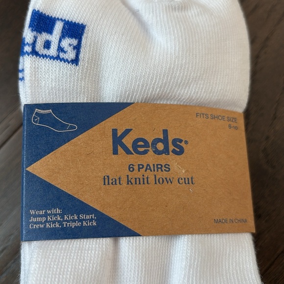 Keds Six Pair Flat Knit low cut ankle socks,elastic band,heel tab, light,stretch - Picture 6 of 6